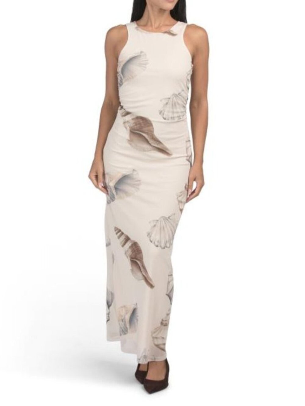 THIRTY THIRTY Sleeveless Print Mesh Maxi Dress